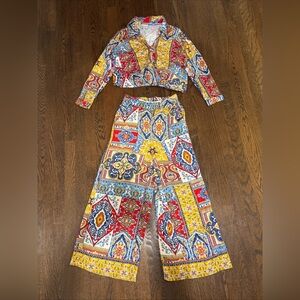 HAUTE HIPPIE Colorful Small/XS Paisley 2 Piece Set EXCELLENT CONDITION